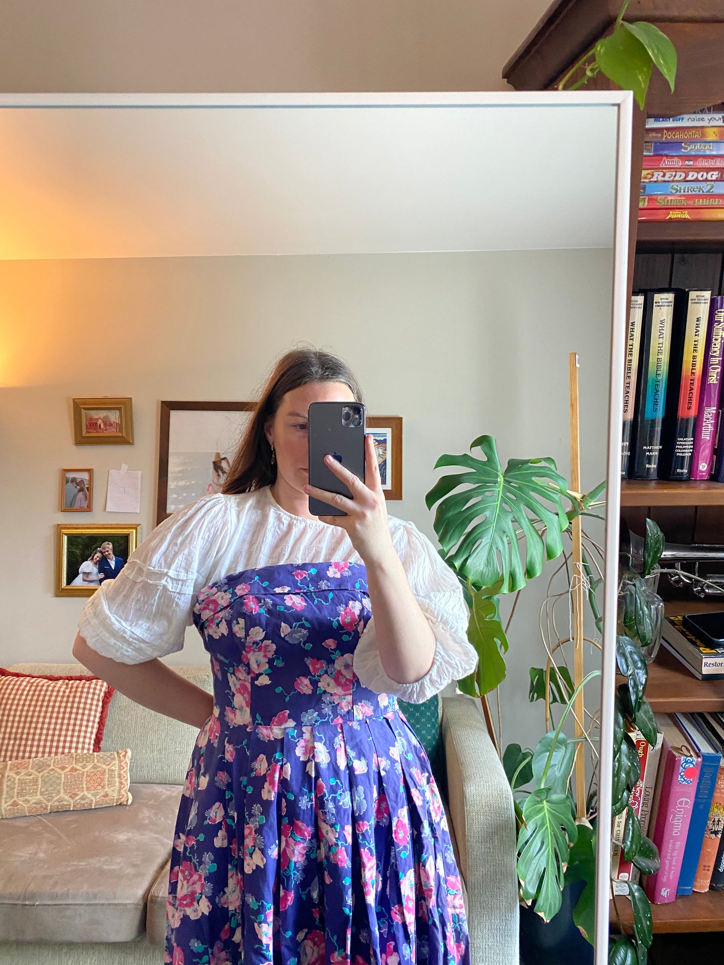 Vintage 80s Laura Ashley Strapless Midi Dress