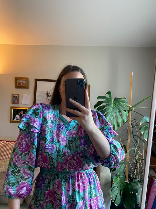 Rare Diane Freis 80s Midi Dress