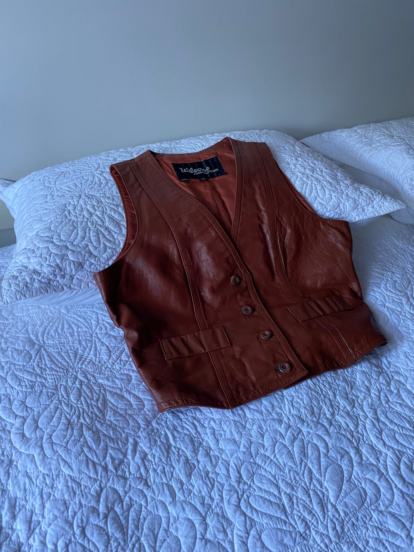 Vintage Leather Brown Vest