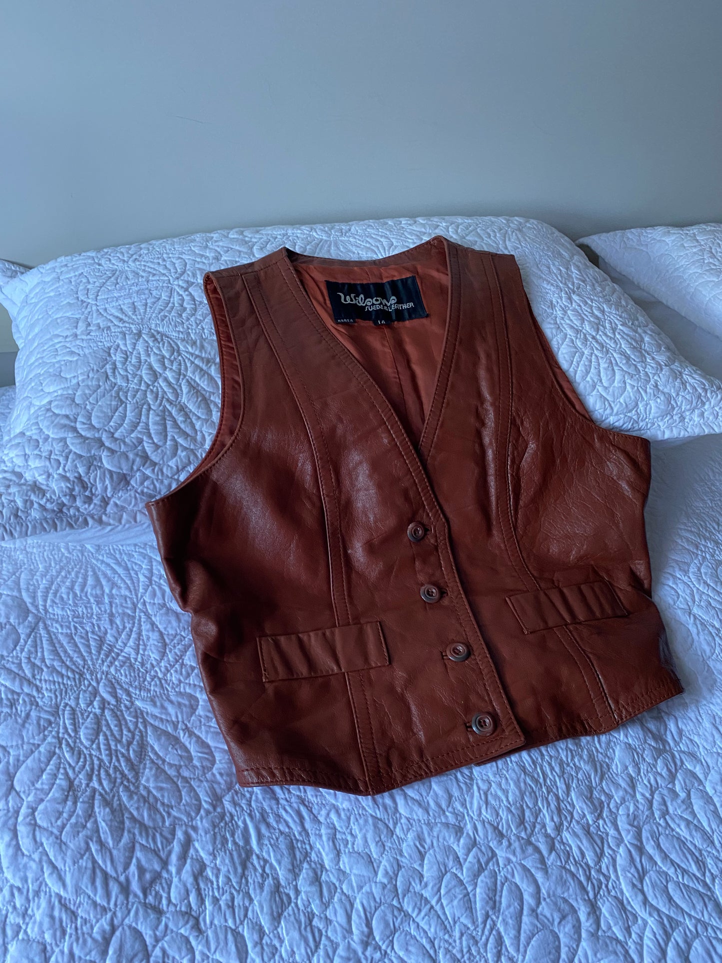 Vintage Leather Brown Vest