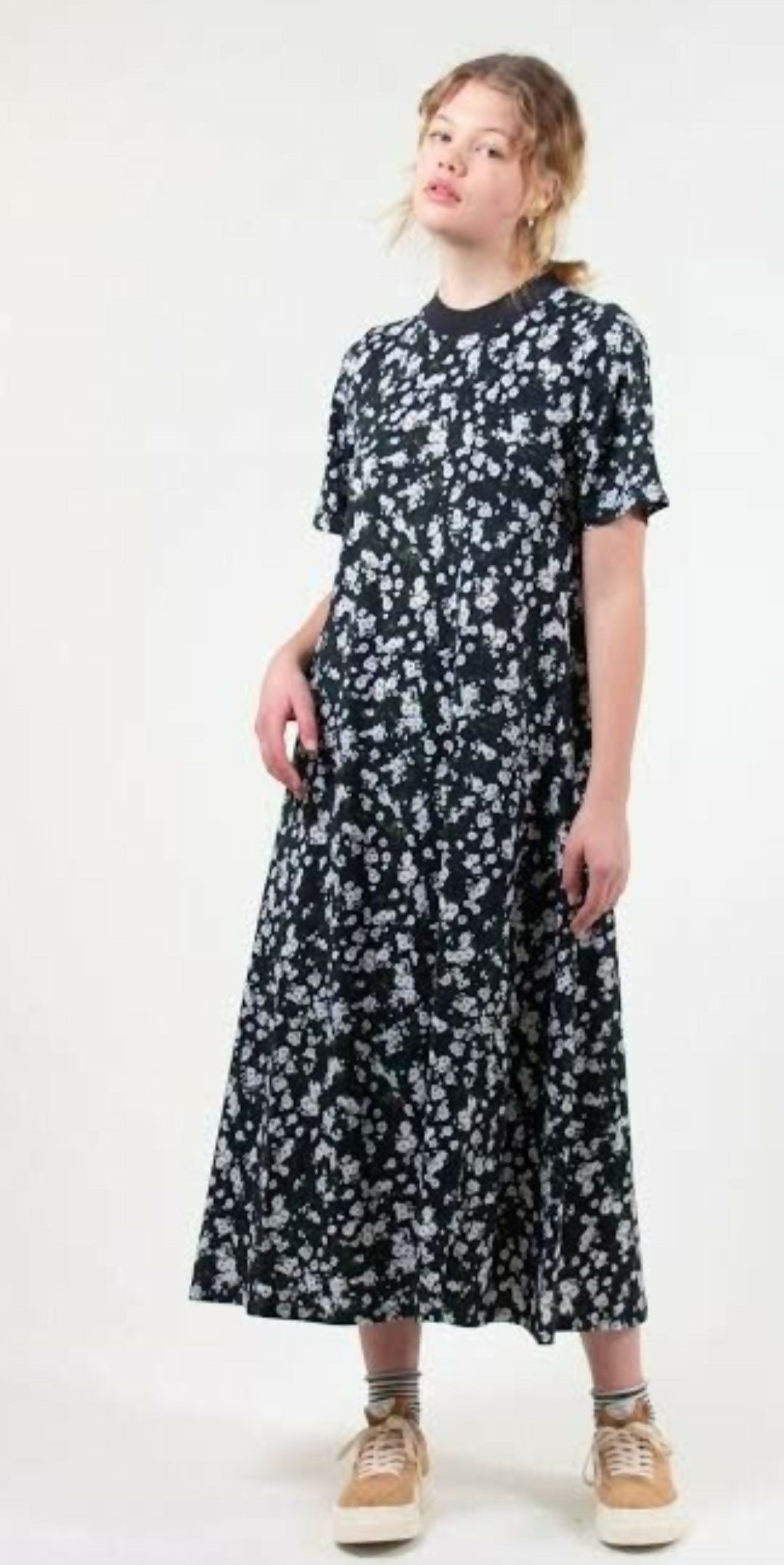 Kowtow Building Block T-Shirt Swing Dress - Meadow Print